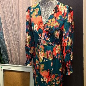 Floral Multicolor Wrap Dress